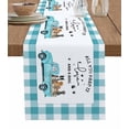 thumbnail image 1 of Table Runner Dresser Scarf 13 x 90 Inch And Dogs Retro Truck Teal Green Plaid Table Runners Non-Slip Heat Kitchen Dining Table Decor for Kitchen Farmhouse Indoor Outdoor Home Party, 1 of 7