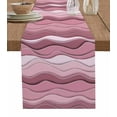 thumbnail image 1 of Table Runner Dresser Scarf 16 x 72 Inch Abstract Pink Gradient Waves Beach Lines Table Runners Non-Slip Heat Kitchen Dining Table Decor for Indoor Outdoor Home Party Decoration, 1 of 7