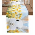 thumbnail image 1 of Table Runner Dresser Scarf 16 x 72 Inch Spring Bunny Yellow Flower Field Sky Watercolor Landscape Table Runners Non-Slip Heat Kitchen Dining Table Decor for Indoor Outdoor Home Party Decoration, 1 of 7