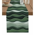 thumbnail image 1 of Table Runner Dresser Scarf 18 x 72 Inch Abstract Sage Green Gradient Waves Beach Lines Table Runners Non-Slip Heat Kitchen Dining Table Decor for Indoor Outdoor Home Party Decoration, 1 of 7