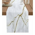 thumbnail image 1 of Table Runner Dresser Scarf 18 x 72 Inch Grey Gold Marble Gold Lines Abstract Art Modern Table Runners Non-Slip Heat Resistant Kitchen Dining Table Decor for Indoor Outdoor Home Party Decoration, 1 of 7