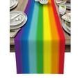 thumbnail image 1 of Table Runner Dresser Scarf 18 x 72 Inch Rainbow Stripes Table Runners Non-Slip Heat Kitchen Dining Table Decor for Kitchen Farmhouse Indoor Outdoor Home Party, 1 of 7
