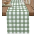 thumbnail image 1 of Table Runner Dresser Scarf 18 x 72 Inch Sage Green Buffalo Plaid Table Runners Non-Slip Heat Kitchen Dining Table Decor for Kitchen Farmhouse Indoor Outdoor Home Party, 1 of 7