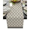 thumbnail image 1 of Table Runner Dresser Scarves 108 Inch Long, Country Morocco Tile Geometric Pattern Linen Dining Table Runners Vintage Brown Gray Tabletop Scarf for Wedding Holiday Party Kitchen, 1 of 7