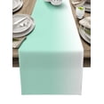 thumbnail image 1 of Table Runner Dresser Scarves 108 Inch Long, Gradient White and Mint Green Linen Dining Table Runners Abstract Minimalism Modernity Tabletop Scarf for Wedding Holiday Party Kitchen, 1 of 7