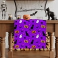 thumbnail image 1 of Table Runner Dresser Scarves 108 Inch Long,Halloween Seamless Cat Pumpkin Ghost Linen Dining Table Runners Scary Skull Purple Tabletop Scarf for Wedding Holiday Party Kitchen, 1 of 9