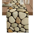 thumbnail image 1 of Table Runner Dresser Scarves 108 Inch Long, Modern Cobblestone Texture Art Linen Dining Table Runners Seamless Brown Pebble Stone Tabletop Scarf for Wedding Holiday Party Kitchen, 1 of 7