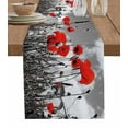 thumbnail image 1 of Table Runner Dresser Scarves 108 Inch Long, Red Blossom Poppy Flower Linen Dining Table Runners Sky and Grey Nature Garden Art Tabletop Scarf for Wedding Holiday Party Kitchen, 1 of 7