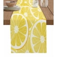 thumbnail image 1 of Table Runner Dresser Scarves 108 Inch Long, Summer Farm Lemons Slice Linen Dining Table Runners Watercolor Yellow Fruit Tabletop Scarf for Wedding Holiday Party Kitchen, 1 of 7