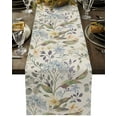 thumbnail image 1 of Table Runner Dresser Scarves 108 Inch Long, Watercolor Blossom Flower Botanical Leaves Linen Dining Table Runners Garden Floral Foliage on Linen Tabletop Scarf for Wedding Holiday Party Kitchen, 1 of 9