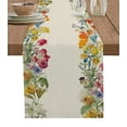 thumbnail image 1 of Table Runner Dresser Scarves 108 Inch Long, Watercolor Blossoming Spring Floral Linen Dining Table Runners Garden Art Flower on Burlap Tabletop Scarf for Wedding Holiday Party Kitchen, 1 of 7
