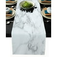 thumbnail image 1 of Table Runner Dresser Scarves 108 Inch Long, White and Grey Marble Stone Texture Linen Dining Table Runners Natural Cracks Granite Tabletop Scarf for Wedding Holiday Party Kitchen, 1 of 7