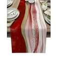 thumbnail image 1 of Table Runner Dresser Scarves 120 Inch Long, Abstract Red Gradient Marble Linen Dining Table Runners Modern Aesthetic Ombre Tabletop Scarf for Wedding Holiday Party Kitchen, 1 of 7
