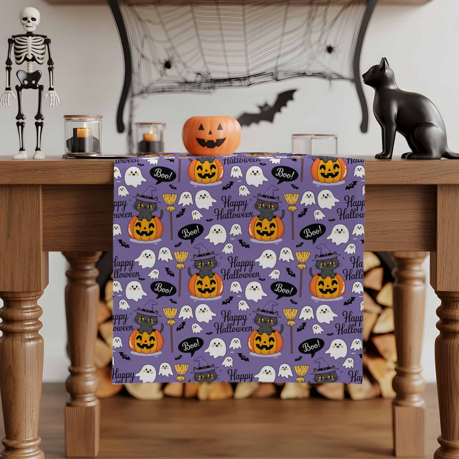 Foulard Halloween Kmart - Motif Fantôme, Citrouille, Chauve-souris - 70" - Neuf