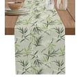 thumbnail image 1 of Table Runner Dresser Scarves 120 Inch Long, Chinese Green Bamboo Leaves Print Linen Dining Table Runners Watercolor Seamless Plant Foliage Tabletop Scarf for Wedding Holiday Party Kitchen, 1 of 7