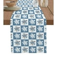 thumbnail image 1 of Table Runner Dresser Scarves 120 Inch Long, Marine Ocean Seamless Sea Turtle Linen Dining Table Runners Blue and White Buffalo Plaid Tabletop Scarf for Wedding Holiday Party Kitchen, 1 of 7