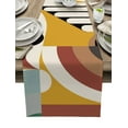 thumbnail image 1 of Table Runner Dresser Scarves 120 Inch Long, Mid Century Abstract Geometric Linen Dining Table Runners Retro, Symbols Art Tabletop Scarf for Wedding Holiday Party Kitchen, 1 of 7