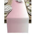 thumbnail image 1 of Table Runner Dresser Scarves 120 Inch Long, Modern Pink and White Gradient Linen Dining Table Runners Minimalist Color Ombre Art Tabletop Scarf for Wedding Holiday Party Kitchen, 1 of 7
