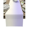 thumbnail image 1 of Table Runner Dresser Scarves 120 Inch Long, Ombre Lavender and Oyster White Linen Dining Table Runners Abstract Minimalist Color Art Tabletop Scarf for Wedding Holiday Party Kitchen, 1 of 7