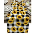thumbnail image 1 of Table Runner Dresser Scarves 120 Inch Long, Watercolor Sunflower on Buffalo Linen Dining Table Runners Black and White Plaid Lattice Tabletop Scarf for Wedding Holiday Party Kitchen, 1 of 7
