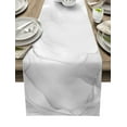 thumbnail image 1 of Table Runner Dresser Scarves 36 Inch Long, Abstract Natural Marble Stone Linen Dining Table Runners Modern White Agate Pattern Tabletop Scarf for Wedding Holiday Party Kitchen, 1 of 7