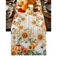 thumbnail image 1 of Table Runner Dresser Scarves 36 Inch Long,Farm Fall Sunflower Pumpkin Linen Dining Table Runners Watercolor Leaf Wood Board Tabletop Scarf for Wedding Holiday Party Kitchen, 1 of 8