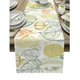 thumbnail image 1 of Table Runner Dresser Scarves 36 Inch Long, Pineapple Pumpkin Monstera Leaves Linen Dining Table Runners Sketch Botanical Foliage Plant Tabletop Scarf for Wedding Holiday Party Kitchen, 1 of 7