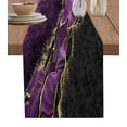 thumbnail image 1 of Table Runner Dresser Scarves 36 Inch Long, Purple Black Texture with Gold Line Linen Dining Table Runners Modern Wild Marble Stone Tabletop Scarf for Wedding Holiday Party Kitchen, 1 of 7