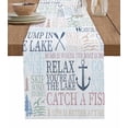 thumbnail image 1 of Table Runner Dresser Scarves 36 Inch Long, Retro Nautical Anchor Text Linen Dining Table Runners Rustic Sailboat Anchor Paddle Tabletop Scarf for Wedding Holiday Party Kitchen, 1 of 7