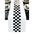 thumbnail image 1 of Table Runner Dresser Scarves 36 Inch Long, Rural Black and White Buffalo Lattice Checked Linen Dining Table Runners Gingham Tabletop Scarf for Wedding Holiday Party Kitchen, 1 of 7