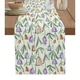 thumbnail image 1 of Table Runner Dresser Scarves 36 Inch Long, Spring Flower Sketch Lines Floral Linen Dining Table Runners Plant Color Block on Yellow Tabletop Scarf for Wedding Holiday Party Kitchen, 1 of 7