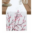 thumbnail image 1 of Table Runner Dresser Scarves 36 Inch Long, Spring Pink Cherry Blossom Flowers Linen Dining Table Runners Floral Tree Branch on White Tabletop Scarf for Wedding Holiday Party Kitchen, 1 of 7