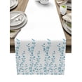 thumbnail image 1 of Table Runner Dresser Scarves 36 Inch Long, Summer Botanical Turquoise Leaves Linen Dining Table Runners Natural Foliage Plant on White Tabletop Scarf for Wedding Holiday Party Kitchen, 1 of 7