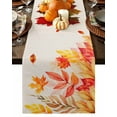 thumbnail image 1 of Table Runner Dresser Scarves 36 Inch Long,Thanksgiving Botanical Leaves Pumpkin Linen Dining Table Runners Autumn Foliage on Burlap Tabletop Scarf for Wedding Holiday Party Kitchen, 1 of 9