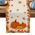 thumbnail image 1 of Table Runner Dresser Scarves 36 Inch Long,Thanksgiving Pumpkin Maple Leaf Linen Dining Table Runners Autumn Leaves Watercolor Tabletop Scarf for Wedding Holiday Party Kitchen, 1 of 9