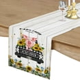 thumbnail image 1 of Table Runner Dresser Scarves 36 Inch Long, Vintage Buffalo Sunflower Truck Pig on Plank Linen Dining Table Runners Farm Floral Plant Tabletop Scarf for Wedding Holiday Party Kitchen, 1 of 7
