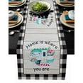 thumbnail image 1 of Table Runner Dresser Scarves 36 Inch Long, Watercolor Camping RV and Flowers Linen Dining Table Runners Buffalo Grid and Wood Grain Tabletop Scarf for Wedding Holiday Party Kitchen, 1 of 7