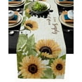 thumbnail image 1 of Table Runner Dresser Scarves 36 Inch Long, Watercolor Sunflowers and Leaves Linen Dining Table Runners Quote on Vintage Newspaper Tabletop Scarf for Wedding Holiday Party Kitchen, 1 of 7