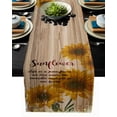 thumbnail image 1 of Table Runner Dresser Scarves 48 Inch Long, Farm Blossom Sunflower with Quote Linen Dining Table Runners Rustic Vintage Wood Grain Tabletop Scarf for Wedding Holiday Party Kitchen, 1 of 7