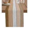 thumbnail image 1 of Table Runner Dresser Scarves 48 Inch Long, Farmhouse Brown Gradient Wooden Plank Linen Dining Table Runners Rustic Wood Grain Board Tabletop Scarf for Wedding Holiday Party Kitchen, 1 of 7