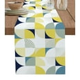 thumbnail image 1 of Table Runner Dresser Scarves 48 Inch Long, Mid Century Geometric Splicing Art Linen Dining Table Runners Circle Square with Stripe Dot Tabletop Scarf for Wedding Holiday Party Kitchen, 1 of 7