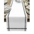 thumbnail image 1 of Table Runner Dresser Scarves 48 Inch Long, Minimalist Modern Art Linen Dining Table Runners Solid Pure White Color Tabletop Scarf for Wedding Holiday Party Kitchen, 1 of 7
