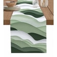 thumbnail image 1 of Table Runner Dresser Scarves 48 Inch Long,Minimalist Modern Stripe Texture Linen Dining Table Runners Sage Green and White Gradient Tabletop Scarf for Wedding Holiday Party Kitchen, 1 of 9