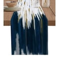 thumbnail image 1 of Table Runner Dresser Scarves 48 Inch Long, Modern Abstractionism Color Art Linen Dining Table Runners Navy Blue White Oil Painting Tabletop Scarf for Wedding Holiday Party Kitchen, 1 of 7