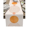 thumbnail image 1 of Table Runner Dresser Scarves 48 Inch Long, Modern Arch Geometric Line Art Linen Dining Table Runners Orange Circle Sun Stripes Pattern Tabletop Scarf for Wedding Holiday Party Kitchen, 1 of 7