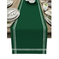 thumbnail image 1 of Table Runner Dresser Scarves 48 Inch Long, Modern Minimalism Hunter Green Linen Dining Table Runners St Patricks Olive Green Tabletop Scarf for Wedding Holiday Party Kitchen, 1 of 7