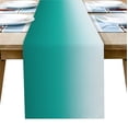 thumbnail image 1 of Table Runner Dresser Scarves 48 Inch Long, Modern Minimalist Abstract Color Art Linen Dining Table Runners Teal and White Gradient Tabletop Scarf for Wedding Holiday Party Kitchen, 1 of 7