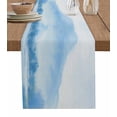 thumbnail image 1 of Table Runner Dresser Scarves 48 Inch Long,Watercolor Abstract Natural Scene Linen Dining Table Runners Mountain Tree Lake on Linen Tabletop Scarf for Wedding Holiday Party Kitchen, 1 of 9