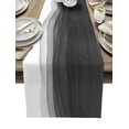 thumbnail image 1 of Table Runner Dresser Scarves 60 Inch Long, Black Grey White Gradient Ombre Linen Dining Table Runners Watercolor Ink Painting Art Tabletop Scarf for Wedding Holiday Party Kitchen, 1 of 7