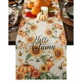 thumbnail image 1 of Table Runner Dresser Scarves 60 Inch Long,Fall Sunflower Pumpkin on Flax Linen Dining Table Runners Thanksgiving Plant Butterfly Tabletop Scarf for Wedding Holiday Party Kitchen, 1 of 8